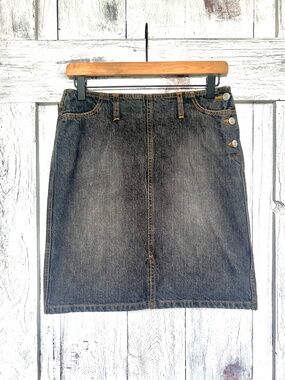 Gap Jeans-Women's-Y2K Faded Black Jean Skirt-Size 4